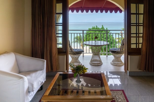 Charela Inn Junior Suite Living room and Balcony